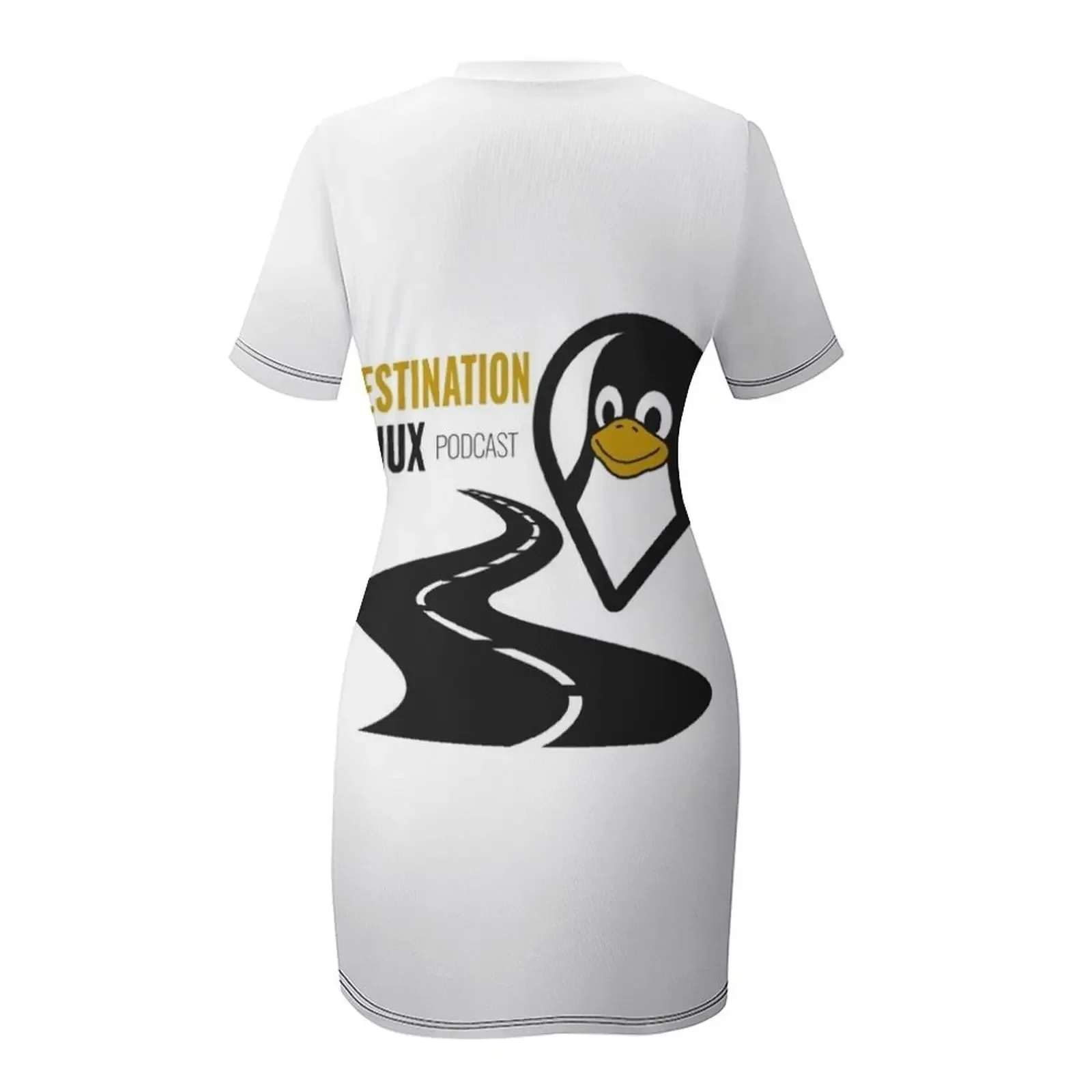 Destination Linux Podcast Vestido de manga corta ropa de fiesta vestido suelto de mujer vestido de manga larga para mujer