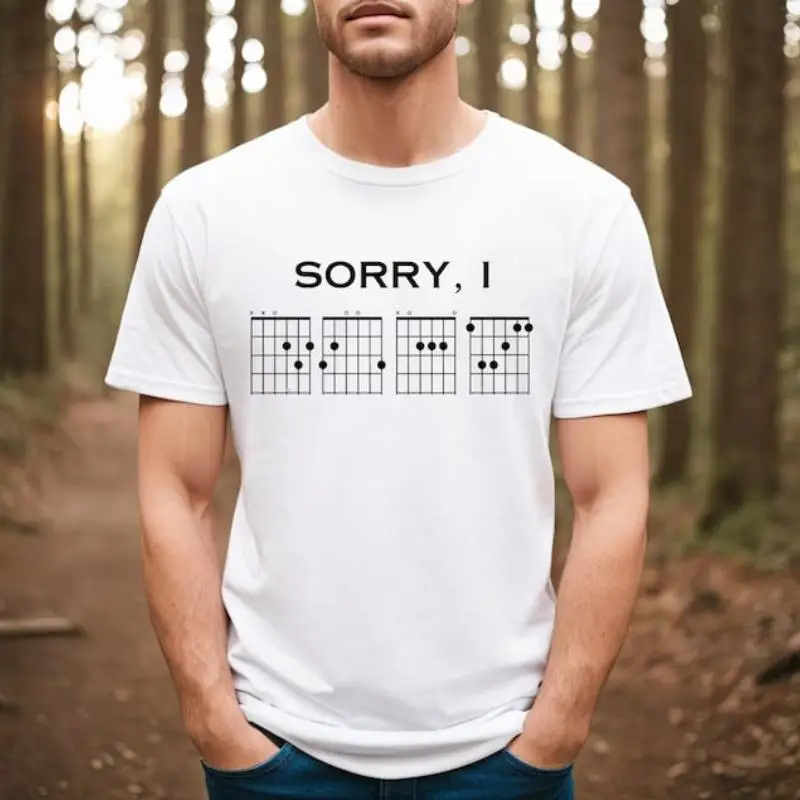 

Funny Guitar T-shirt Men Women Guitar Chord Graphic Tee C A F G Sarcastic Humor Shirt Musician Gift