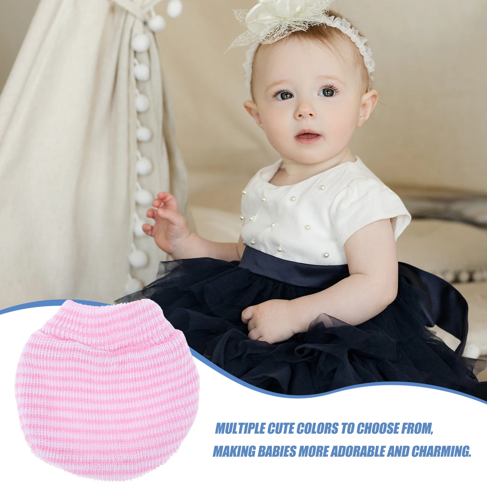 

Baby Gloves Newborn No Scratch Mittens Winter Infant Toddler Anti Face Kids Cotton Gloves Thumb Sucking Deterrent Striped Finger