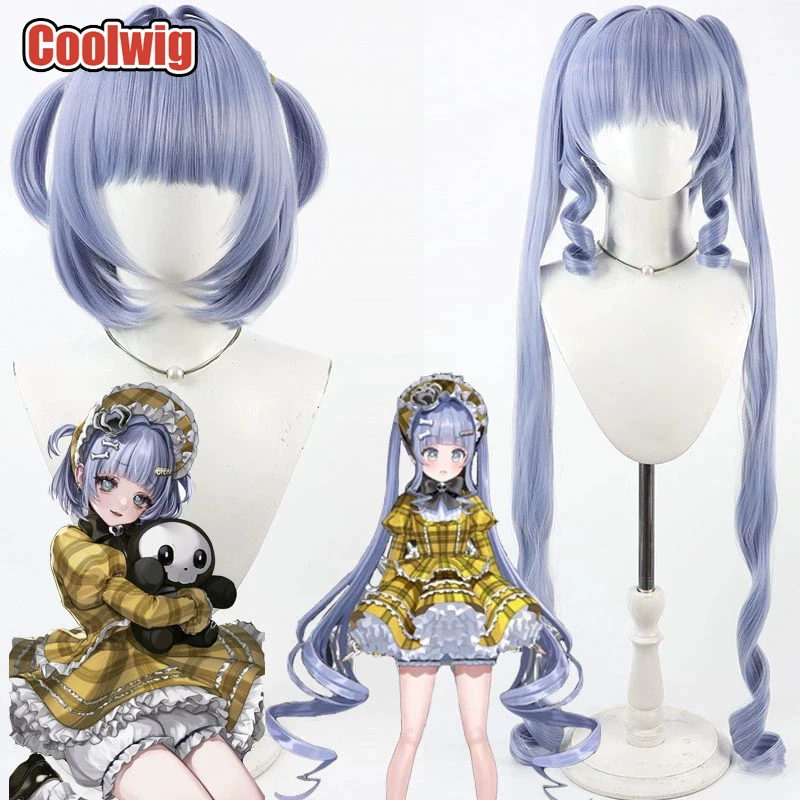 

Coolwig Synthetic Hair Yano Kuromu Cosplay Wigs Virtual YouTuber Yano Kuromu 100cm Wavy Light Blue Ponytail Wig Heat Resistant