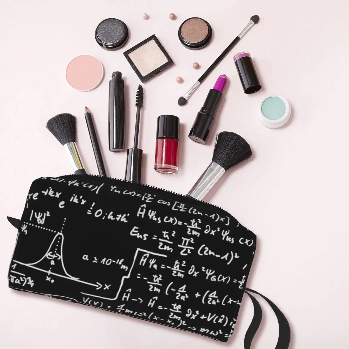 Quantum Physics Formula Makeup Bag Cosmetic Organizer Toiletry Cosmetic Bag for Women Beauty Travel Pencil Case