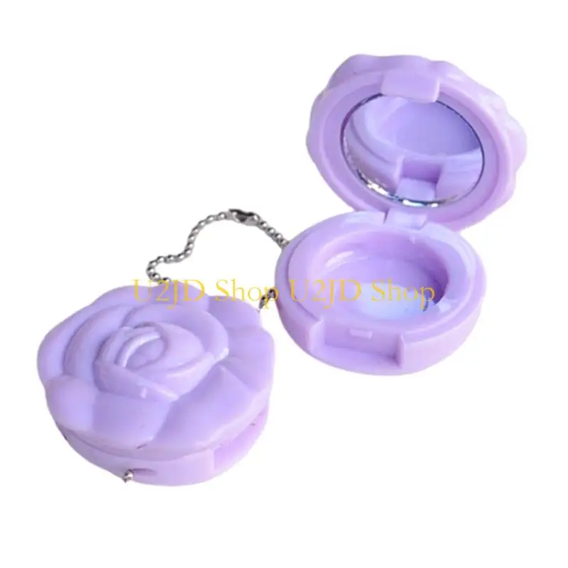 U2JD 10 -stcs Rose Design Mirror Lipstick Holder Compacte reisgrootte Cosmetische opslagcase voor lipgloss valentijnen aanwezig