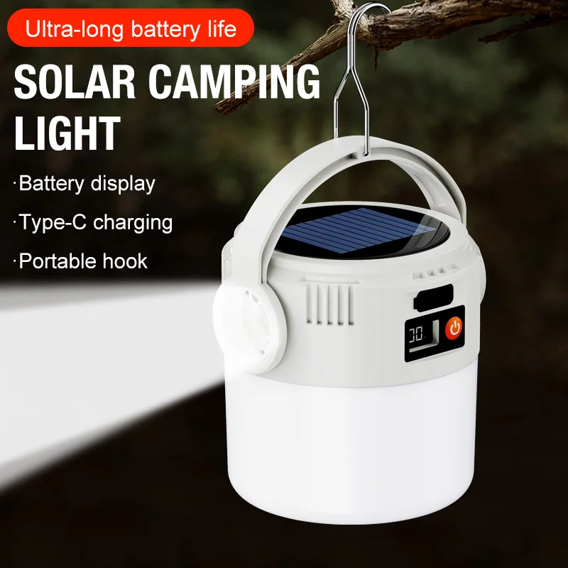 Ultra Long Endurance Camping Light, Solar Powered Outdoor Rechargeable Tent Light, Emergency Light, Compact And Portable, JJ2959