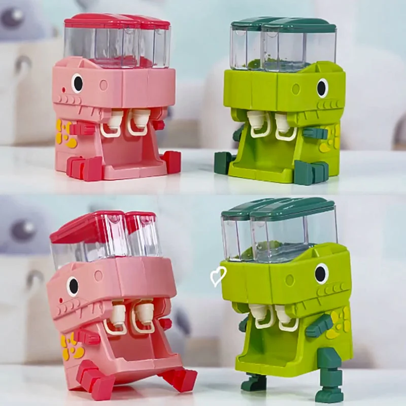 Dispensador de agua doble de dinosaurio para niños, juguete rosa y azul, agua fría y caliente, fuente para beber, juego de cocina de simulación