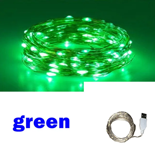 3/10/20M USB LED Lichterketten Kupfer Silber Draht Girlande Licht Wasserdichte Lichterkette Für Weihnachten hochzeit Party Dekoration