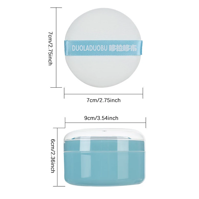 아기 퍼프 시원한 바디 가시 열 분말 서브 보틀링, 휴대용 빈 보관함 컨테이너, 얼굴 파워 메이크업 도구