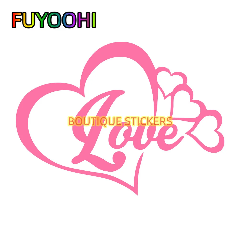 

FUYOOHI Boutique Decal Cartoon Love Heart Decor Car Sticker Vinyl Decoration Accessories Decals Pink/Laser