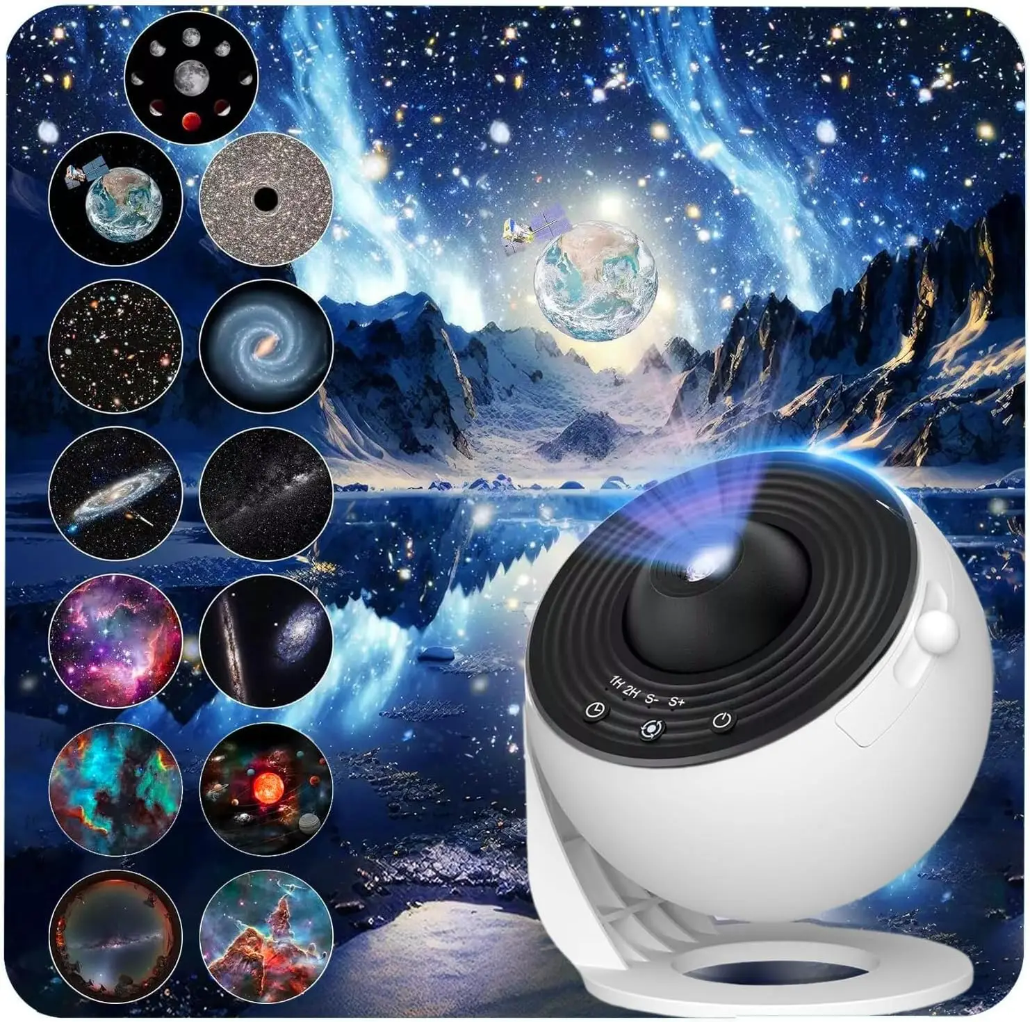 12-in-1 Sternenprojektor Galaxie-Licht, Planetarium-Projektor für Schlafzimmer, Decken-Nachtlicht Milchstraßen-Stimmungsbeleuchtung mit Timer, LED-Weltraum-Galaxie-Lampe, für Erwachsene, Spielzimmer,