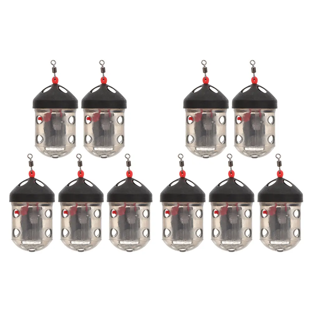 

10pcs Bait for Carp Fishing Equipment Fake Bait Hanger Lure Portable Carp Feeder Black Small Fishing Accessory Gear