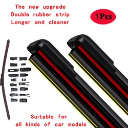 For ALL Car Windshield Wiper Blades Universal Soft Double Rubber Frameless Bracketless Automobiles Parts Accessories Brushes