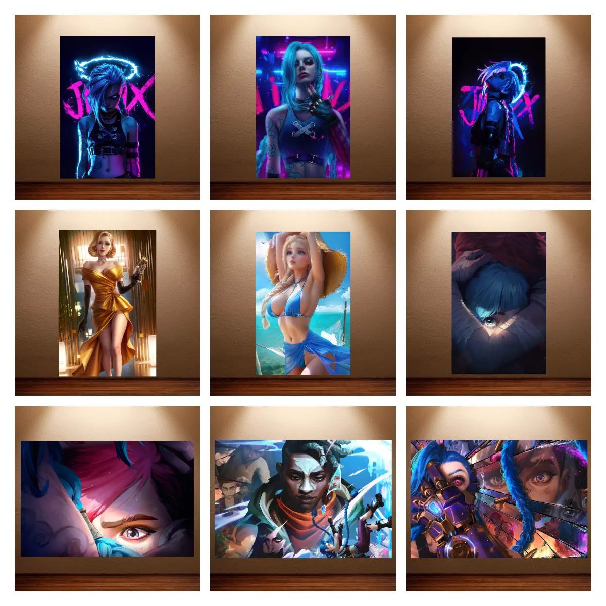 Arcane Season 2 Poster LOL Jinx Anime Poster League of Legends Poster Canvas Wall Painting Live Room Wall Decal Wall Art Sticker