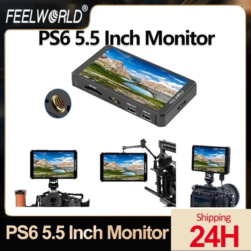 

FEELWORLD PS6 5,5 дюймов 4K60 Гц Sony A7M режиссер фотокамера внешний HD сенсорный экран фотография микросхема монитор