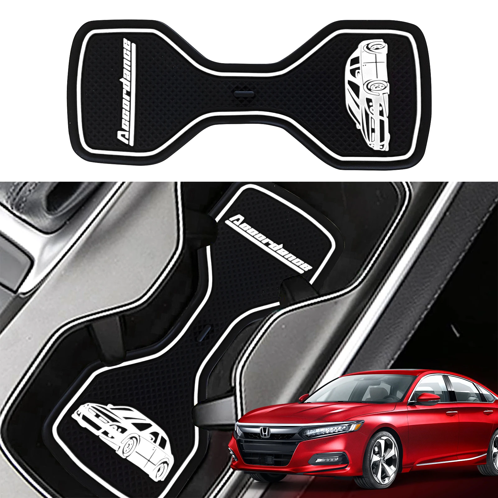 Car Cup Coaster for Honda Accord 10 2018-2022 Anti-Slip Rubber Mat Car Water Cup Holder Pad