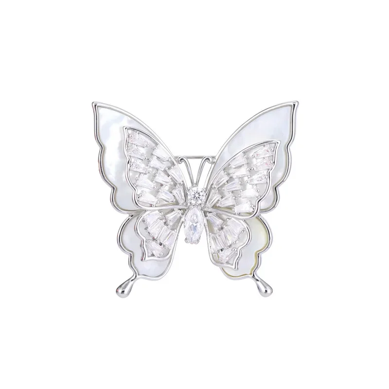 2025Роскошные и элитные корсажи для одежды, броши-бабочки из натурального перламутра на осень и зиму