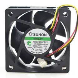 KDE2406PTV2 24V 1.2W 6CM 60mm wires silent frequency converter cooling fan 60*60*25MM for SUNON