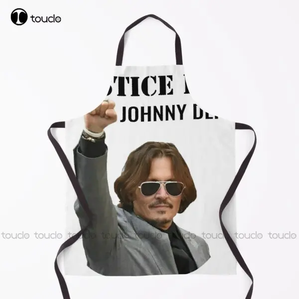 Justice For Johnny Depp Apron Johnny Depp Grill Aprons For Women Men Unisex Adult Garden Kitchen Household Cleaning Custom Apron