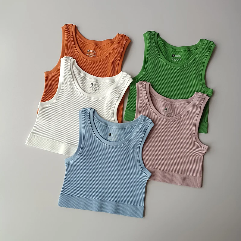 

Жилет для йоги Женский спортивный жилет Тренажерный зал Укороченный короткий жилет для фитнеса Бег Бесшовная уличная одежда Вязаный топ для йоги Спортивные топы без подушечек