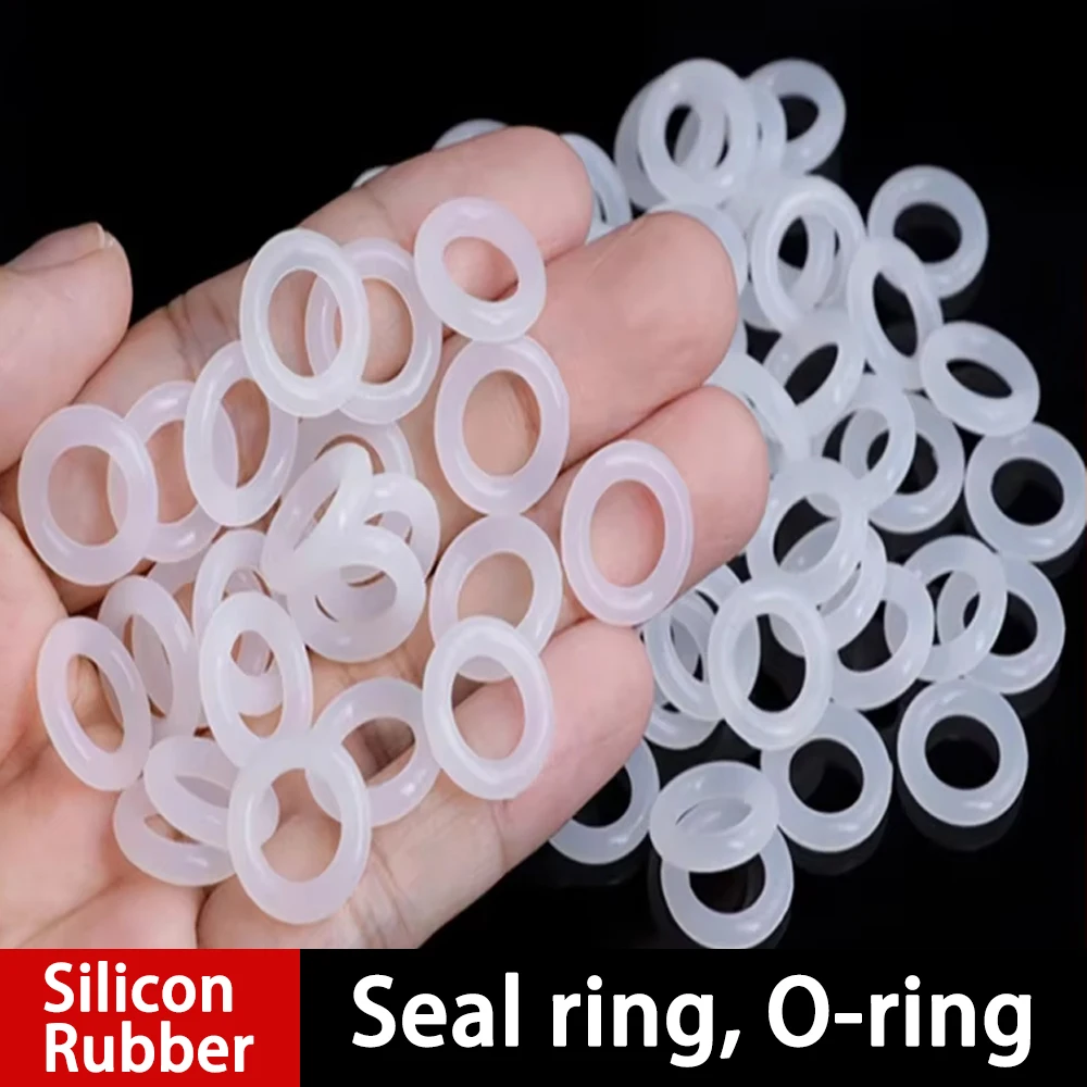 White Silicon Rubber O-Ring Fluoro Rubber Oil Resistant Gasket Sealing Washer Faucet Plumbing Gaskets Thick CS 1.5mm OD 5mm-80mm
