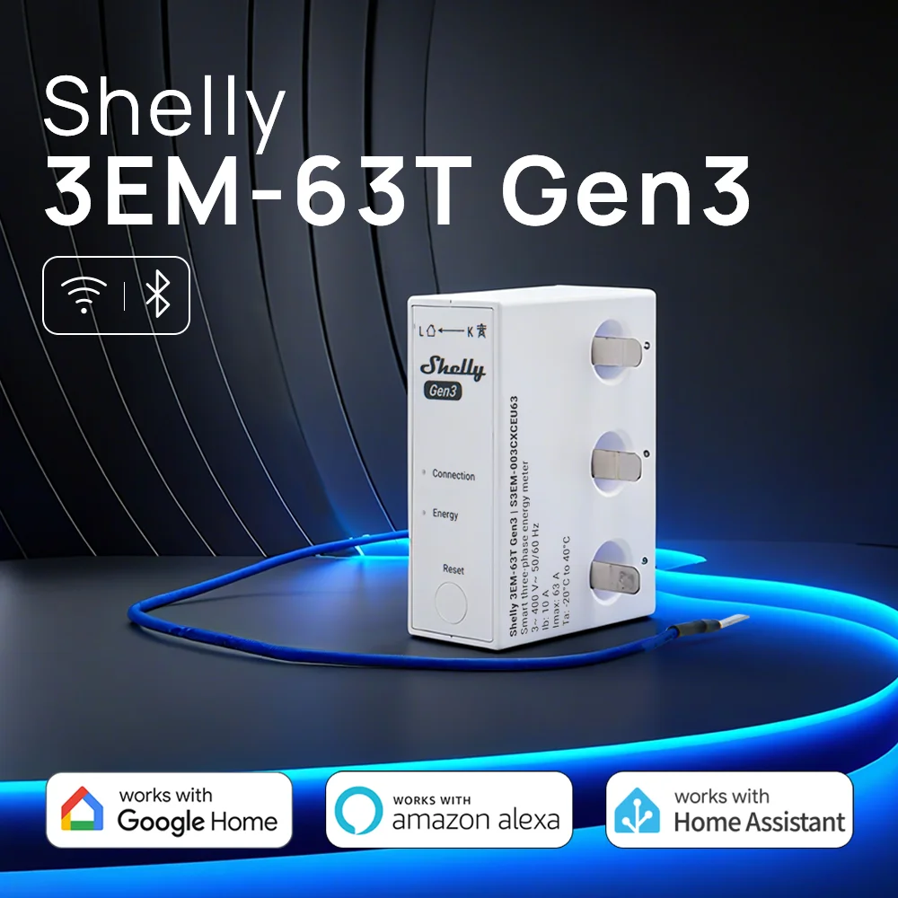 

Shelly 3EM 63T 3-Phase System Monitor Professional Setup Data Independent Circuit for Optimizing Energy Efficiency