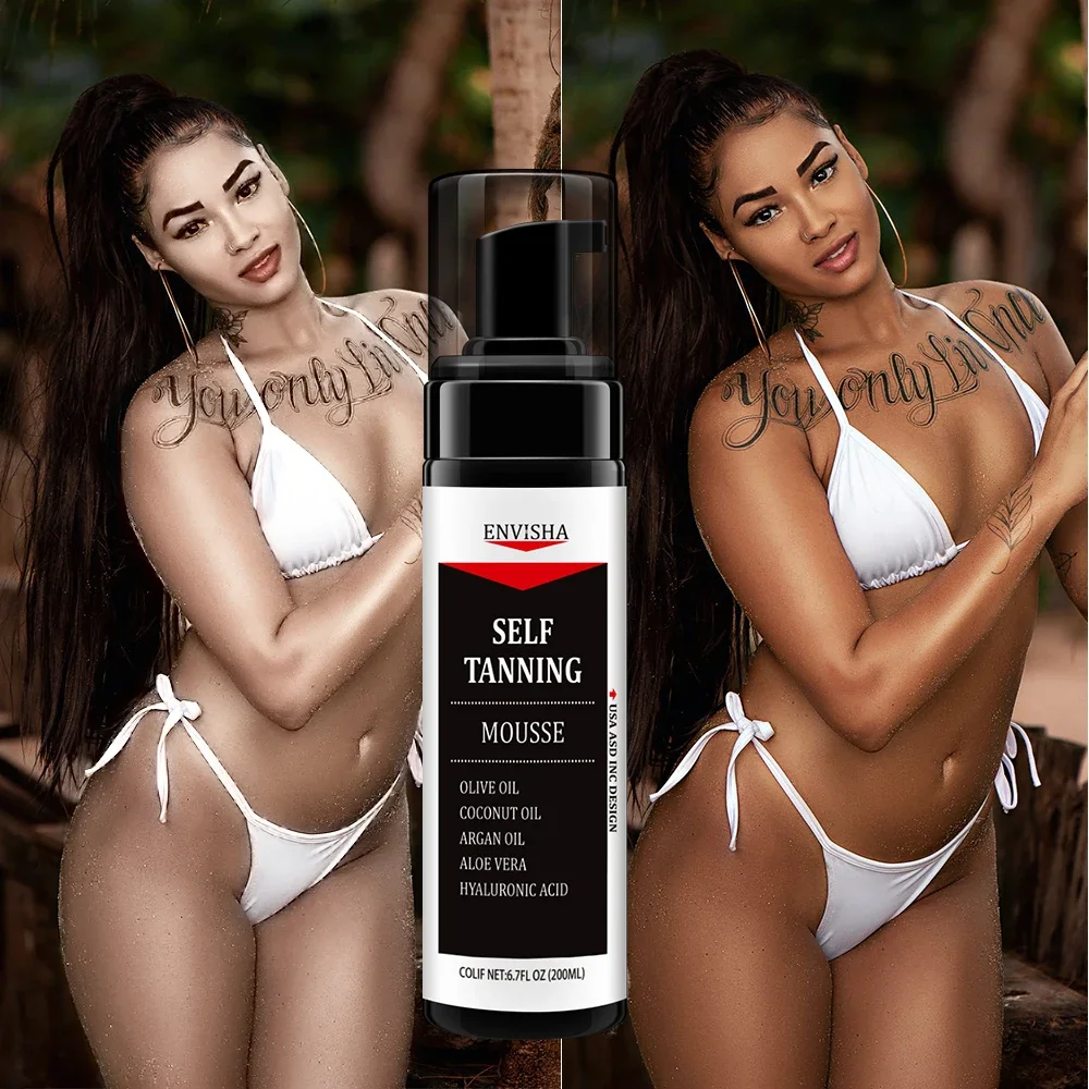 ENVISHA Beauty Health Body Skin Care Self Tanning Mousse Spray Fast Face Tan Moisturizing Makeup Foundation Bronzer Nourishing