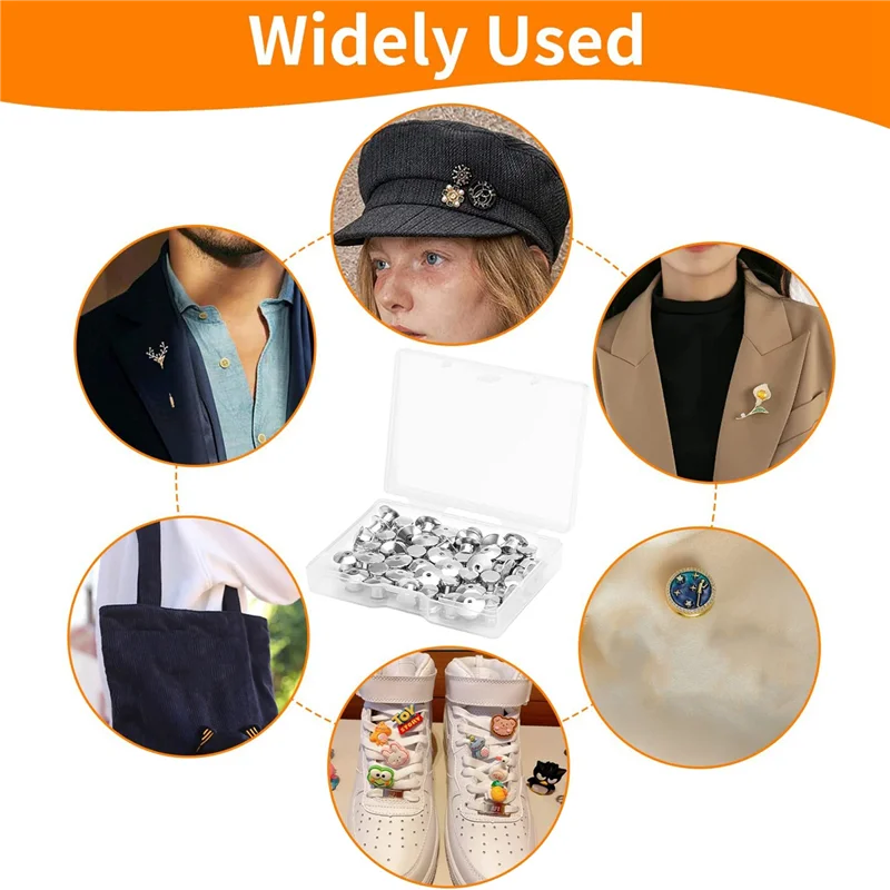 100 шт., шпильки для фиксации задней панели, используется для фиксации задней панели металлической булавки броши, эмалированная булавка для лацкана