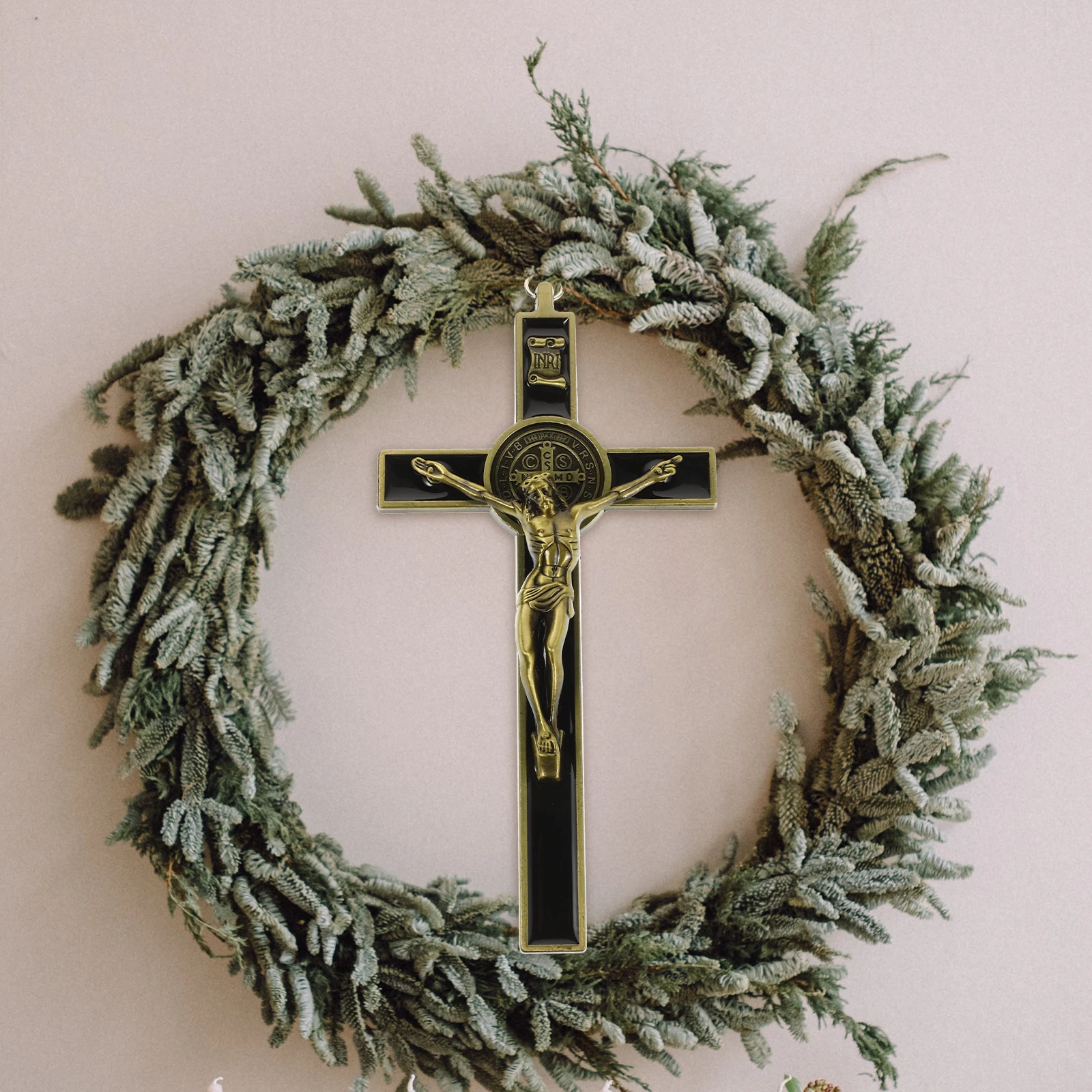 

1pcs Vintage Wall Cross Decor Jesus Zinc Alloy Rustic Crosses For Home Office Catholic Religious Decoration Spiritual Wall