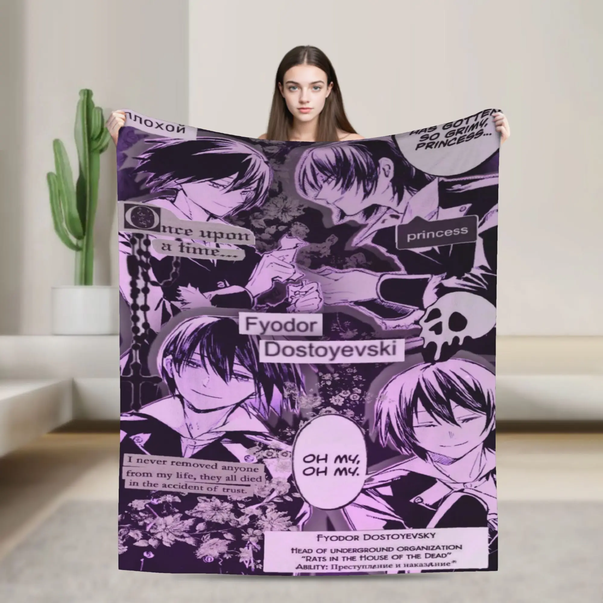 Fyodor D From B-Bungo Stray Dogs Blanket Quality Warm Soft  Throw Blanket Winter Picnic Living Room Novelty Bedspread