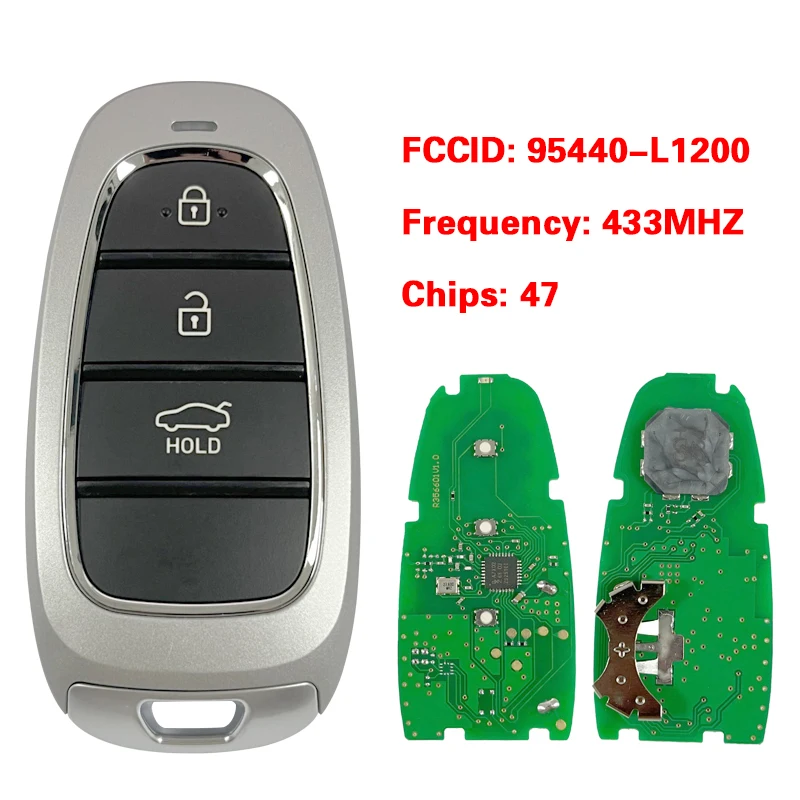 CN 020156   Aftermarket inteligentny klucz do Hyundai Sonata 2020 + pilot bezkluczykowy 433 MHz 47 HITAG 3 Chip P/N 95440-L1200 FOB-4F250