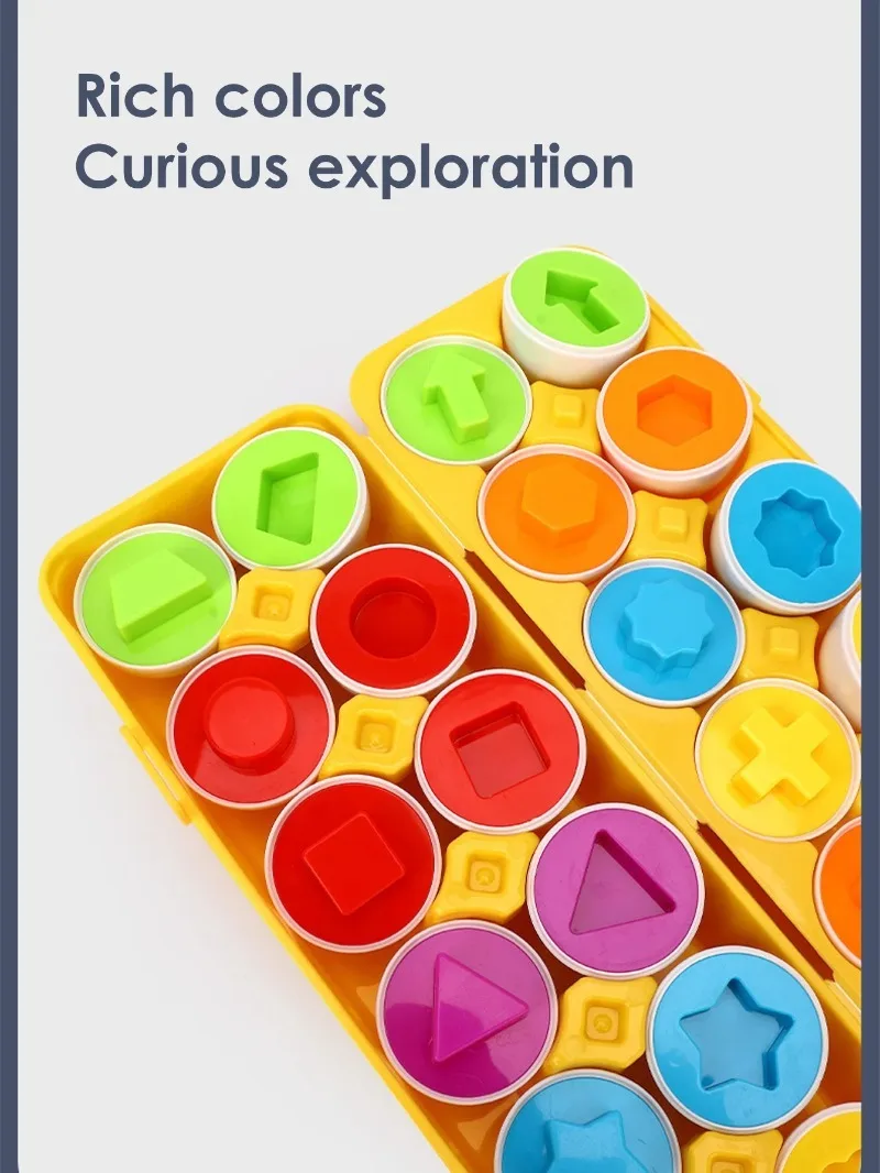 6 pezzi di uova intelligenti per bambini giocattoli educativi Montessori per bambini corrispondenza di forme di colore riconoscere l'apprendimento intelligente del bambino