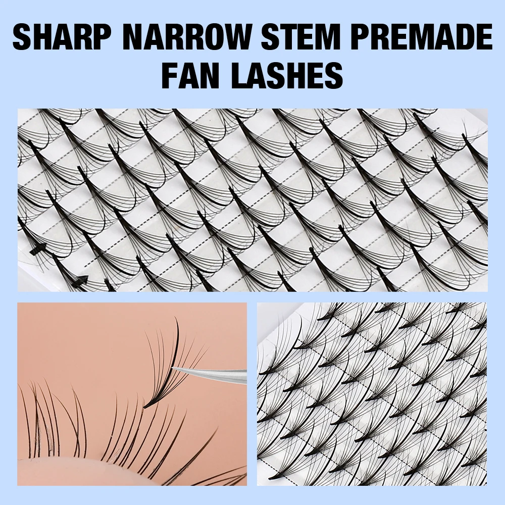 Gemerry Premade Wispy Fan Lashes 3D/5D/7D/9D Volume Fans Eyelash Extensions Soft Sandwich Individual Faux Mink Eyelashes Cluster