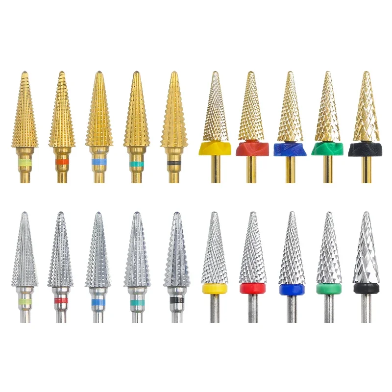 16mm Extra Long Triangle Cone Nail Drill Bits Tungsten Steel Carbide Milling Cutter Gel Remover Grinding Manicure Tool 3/32