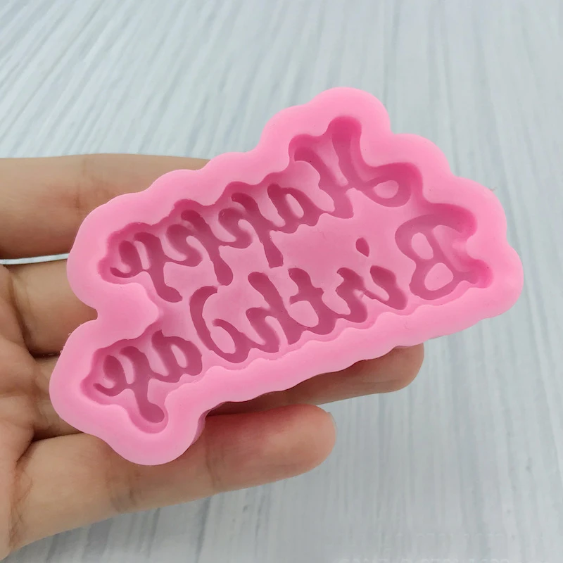 Silicone 3D Happy Birthday Letters Numers Mold For Ice Jelly Chocolate Shaped People Birthday Cake Decorating Fondant Tool Mould