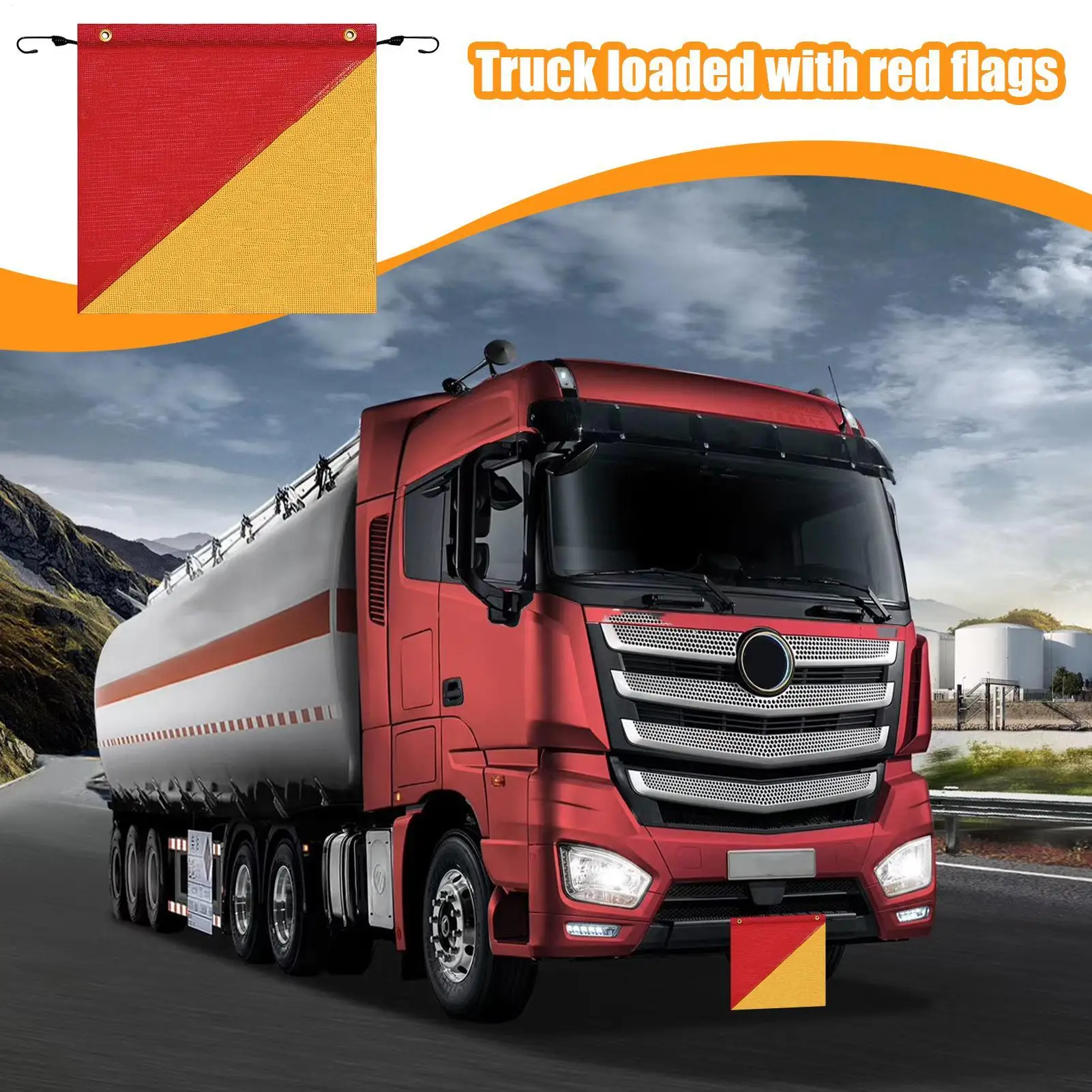 

Flag For Truck 6 Pieces Warning Flags With Elastic Cord 18 X 18 Inch High Visibility Banner For Truck Load Farm Tow Vehicle