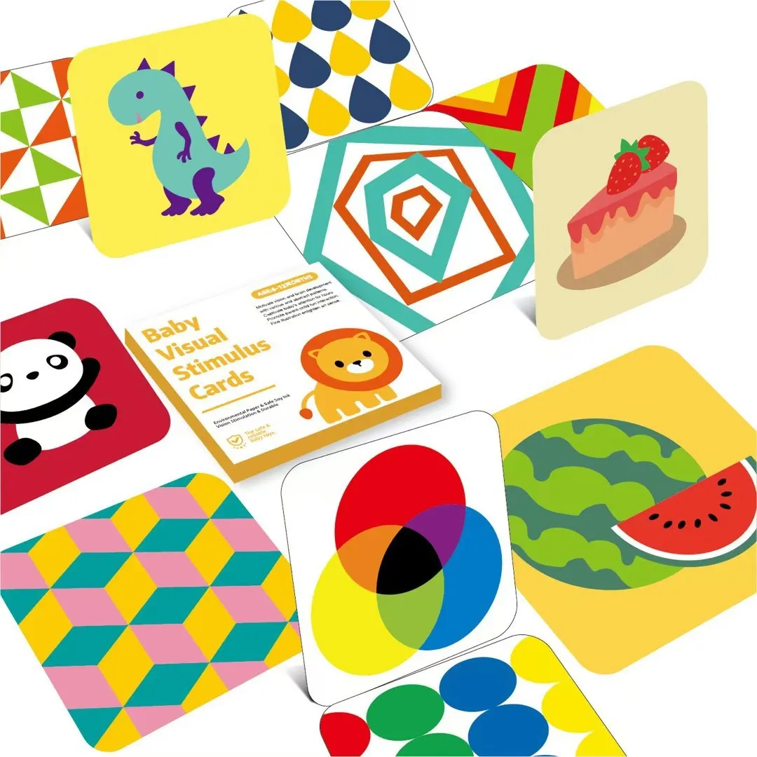 ألعاب بطاقة التحفيز البصري للأطفال، بطاقة تتبع مرئية، بطاقات فلاش باللون الأسود والأبيض، ألعاب تعليمية لحديثي الولادة في مرحلة الطفولة المبكرة