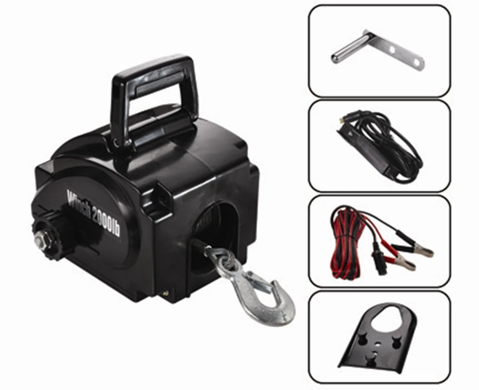 

2000lbs portable yacht marine electric winch rubber boat tractor winch 12v