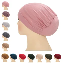 Nieuwe Zachte Katoenen Moslim Stretch Tulband Hoed Innerlijke Hijab Caps Islamitische Underscarf Motorkap Hoeden Vrouwelijke Beanie Headwrap Turbante Mujer