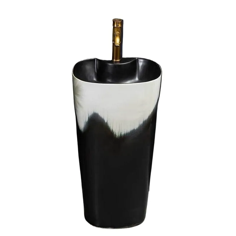 

Balcony column type washbasin Small apartment washbasin Ceramic single basin Vertical outdoor column basin Integrated floor type