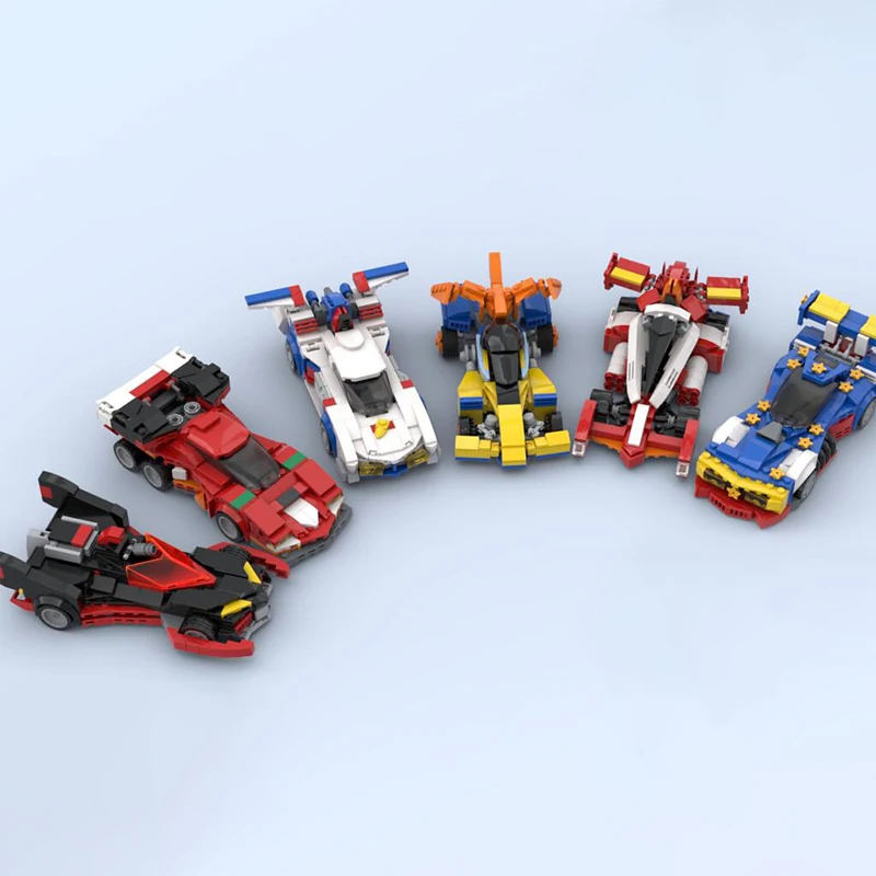 MOC Speed Champions Race Car Building Blocks Kit Future GPX Cyber Formula Asurada AKF-11 Sports Car Model Kids Puzzle Toys Gift