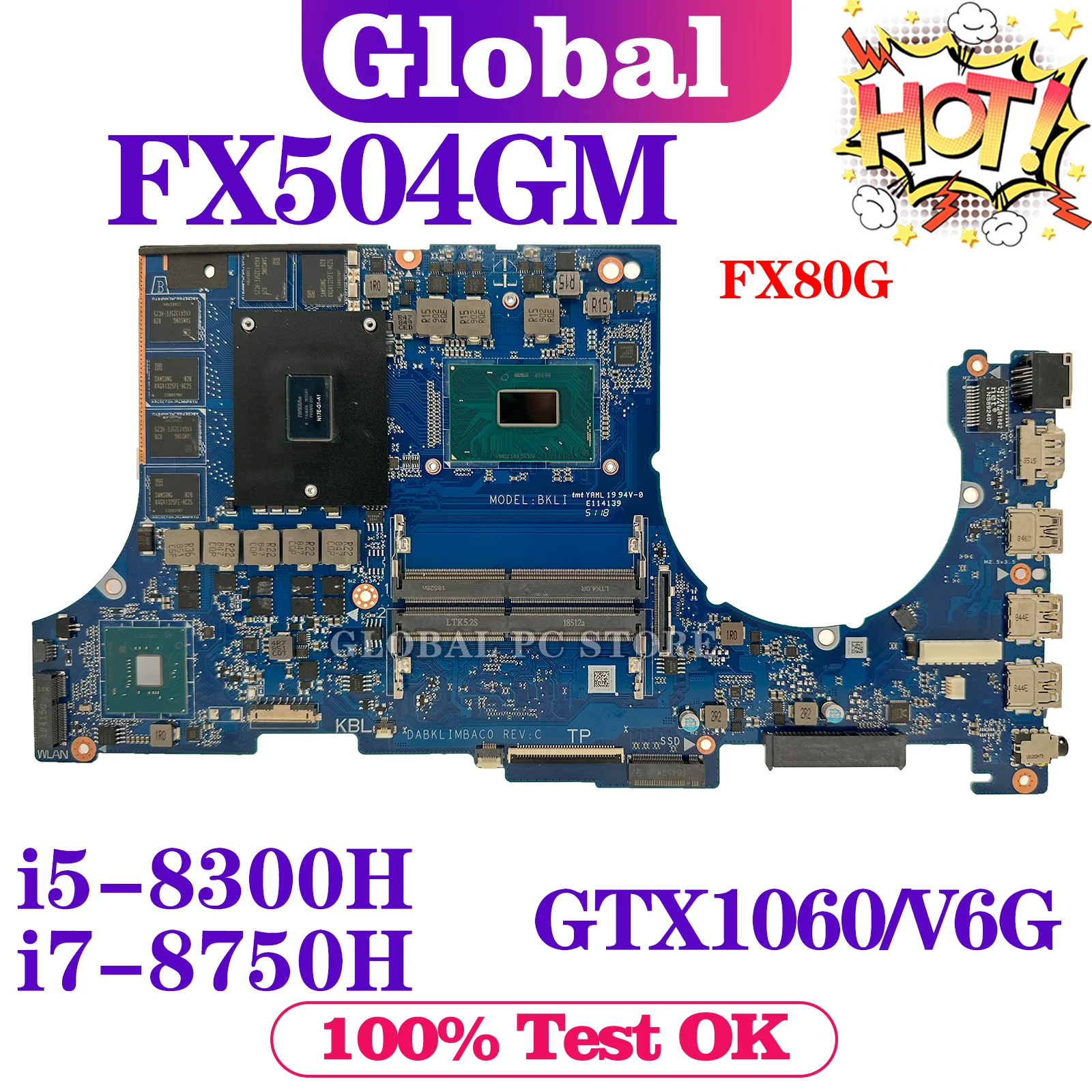 KEFU FX504G Mainboard For ASUS FX504GM FX504GE FX80G FX504GD ZX80G KX80G MW504G PX504G Laptop Motherboard i5 i7 8th Gen