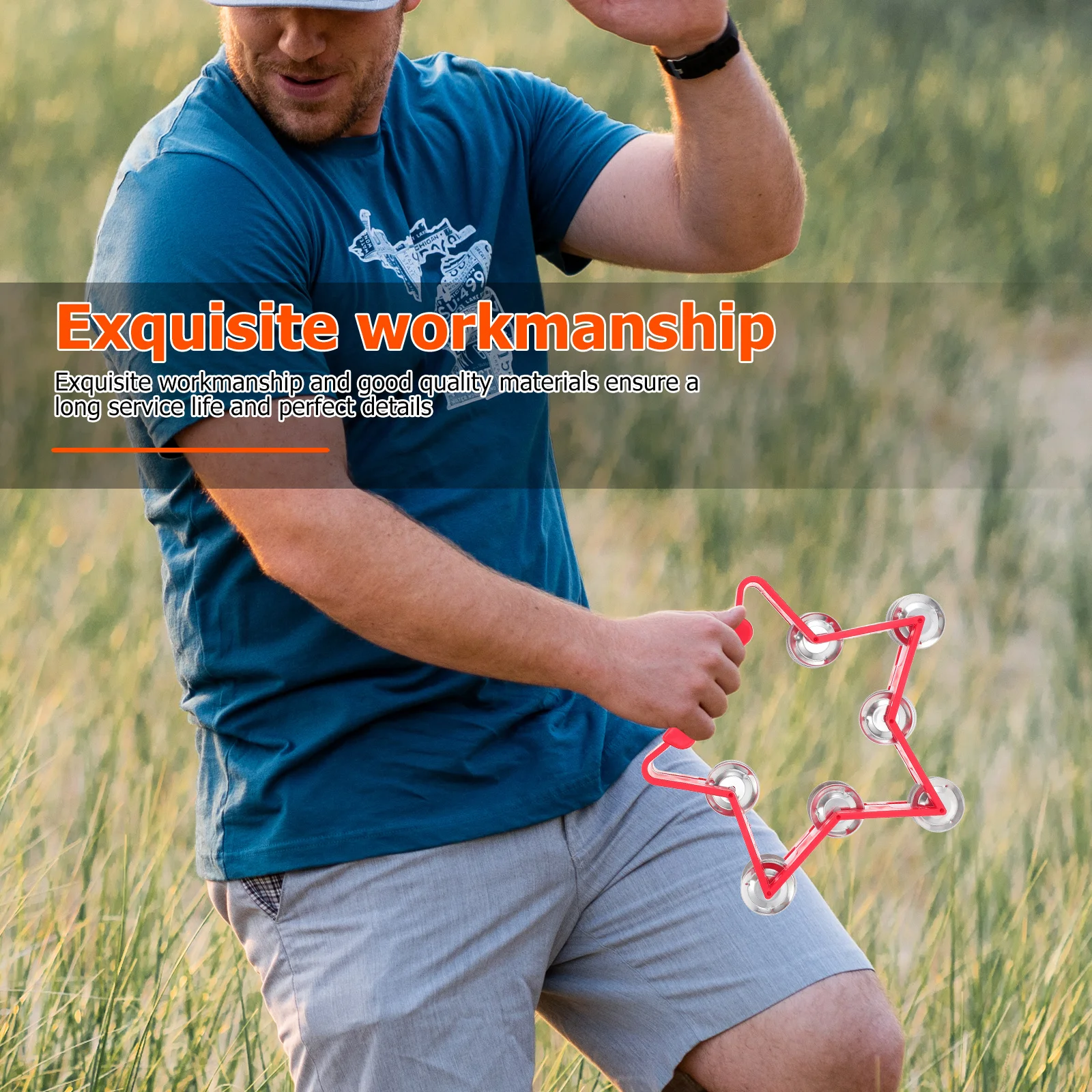 

1pc Hand Bell Kids Musical Rhythm Tambourine Fine Workmanship Music Percussion Instrument For Children Hand-Eye Coordination