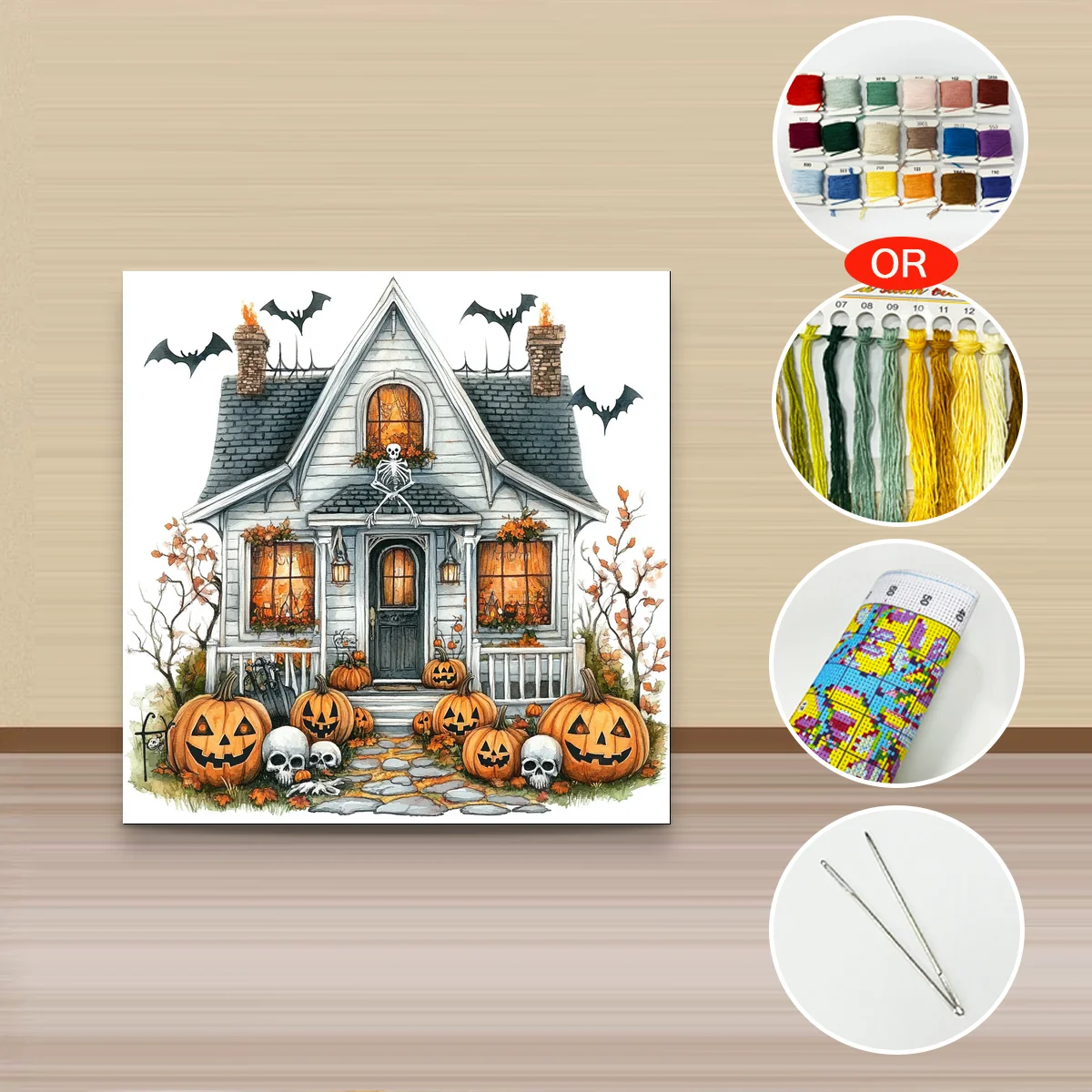 1 Stück, 30 x 30 cm / 11,8 Zoll, 11CT/14CT Kreuzstich-Set, DIY-Geschenk zum Valentinstag, Stickset für Festivals, Motiv: Landschaft. – Detail 4