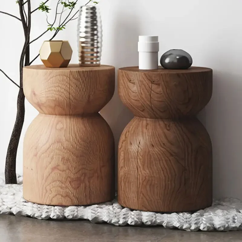 Solid wood, wooden piers, stools, Nordic logs, wooden piers, several stump ornaments, round living room, home chairs