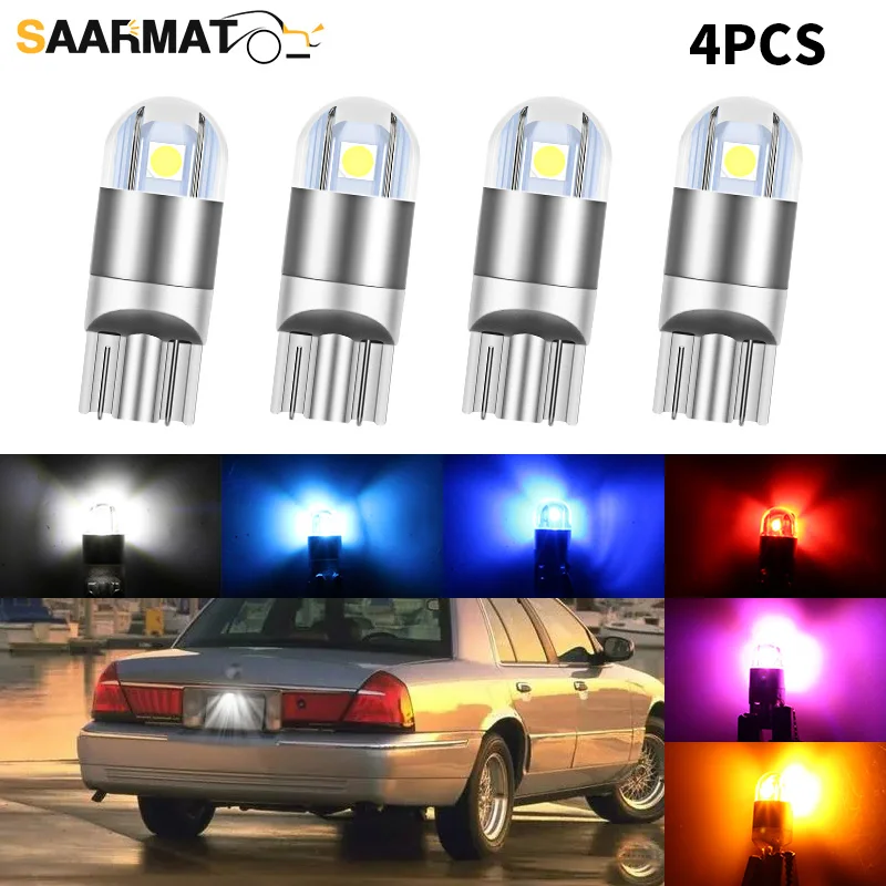 4pcs LED License Plate Light W5W T10 168 Lamp For Mercury Sable Mariner Montego Grand Marquis Mountaineer Marauder Monterey