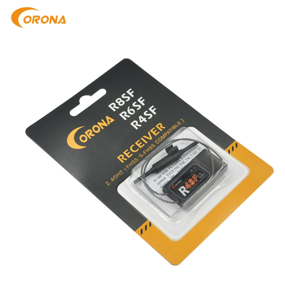 

Corona 2.4G R4SF 4 Channels S-FHSS/FHSS Receiver Compatible FUTABA SFHSS 14SG T8J T10J Radio