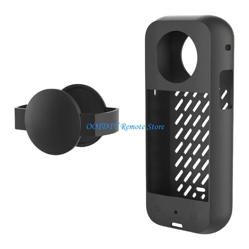 

DXAB Silicone Case Housing Skin Shell with Camera Lens Cover Caps for 360