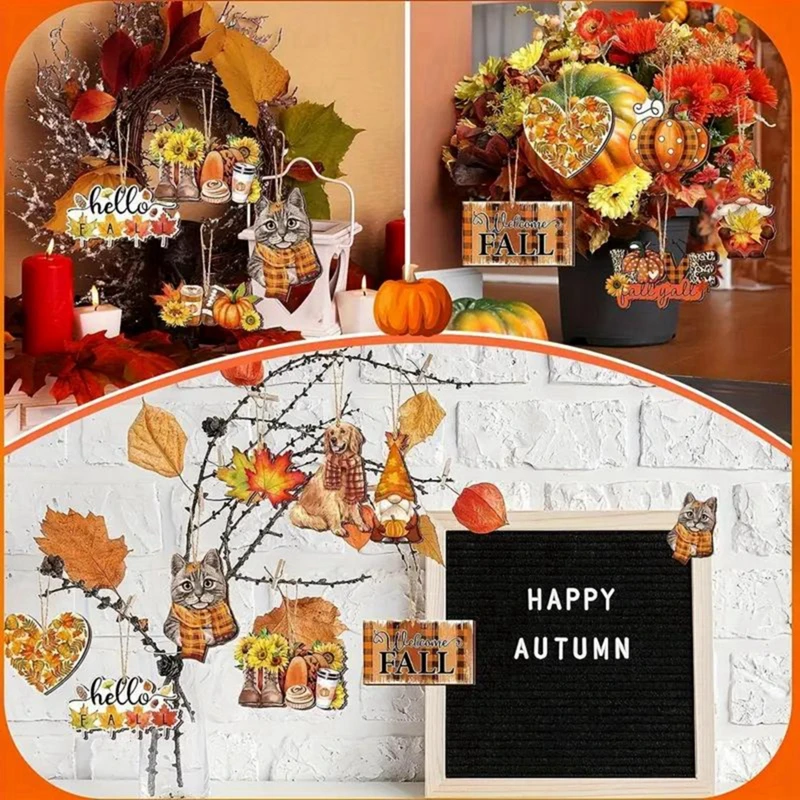 12 Stuks Herfst Dwerg Hout Hanger Boom Ornament Lucky Dwerg Irish Home Decor Hanger Thanksgiving Kerst Halloween Hanger