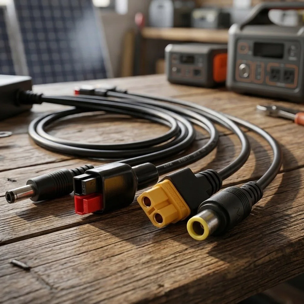 Solar Charging Cable with for 4in1 Connectors Compatible with 100W to 1000W for Solar Panels and Power Stations 120cm Wire