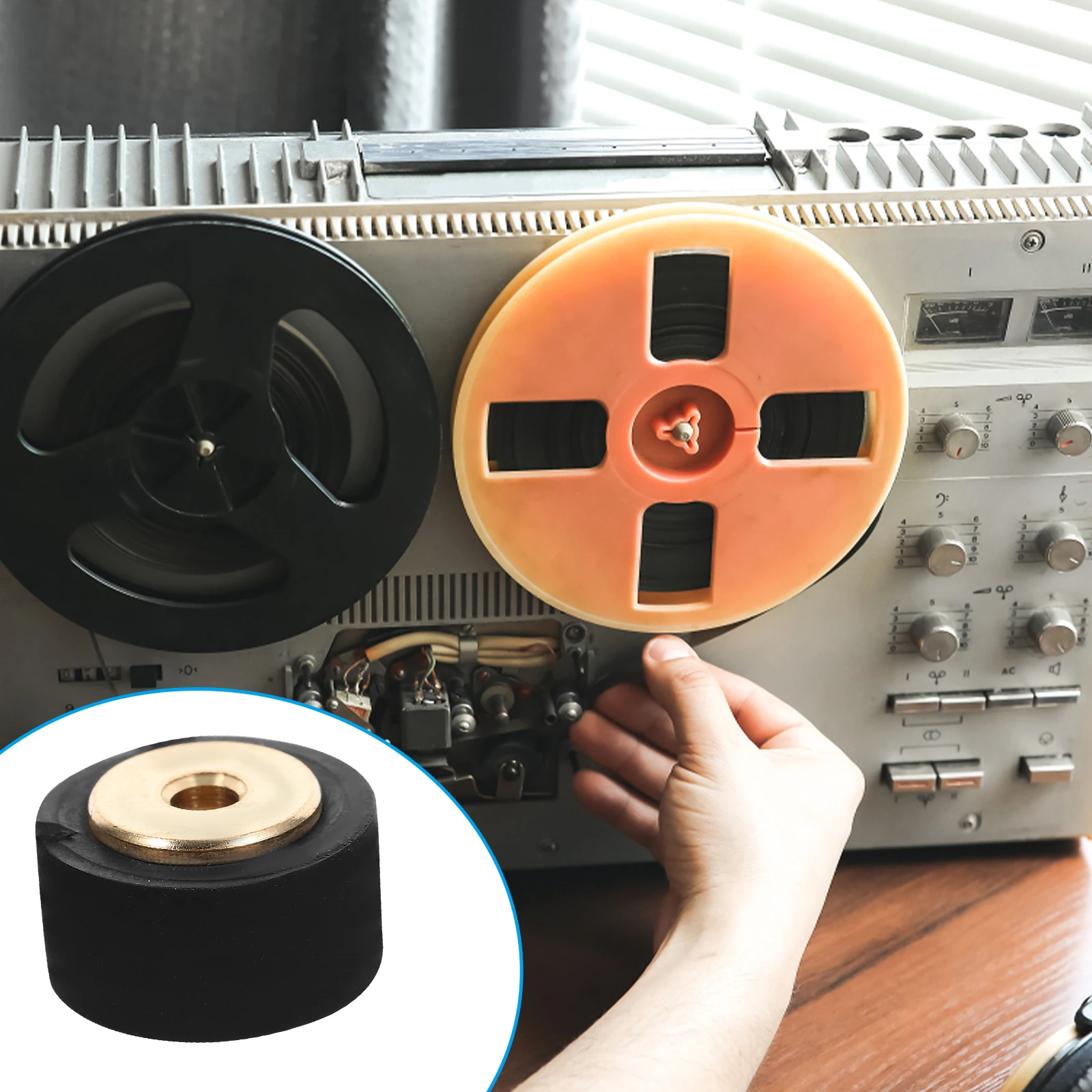 

2pcs Pinch Roller For Recorder Repair 13Mm Rubber Pulley Bearing Wheel Audio Radio Accessories Cassette Machine Replacement