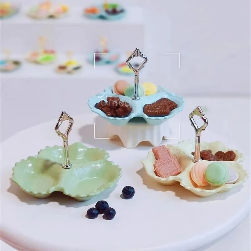 Nowa talerzyk na ciastka do domku dla lalek w skali 1/12, mini miniaturowa miseczka na ciasteczka, akcesoria do zabawki kuchennej, makaroniki dla dziewczynki
