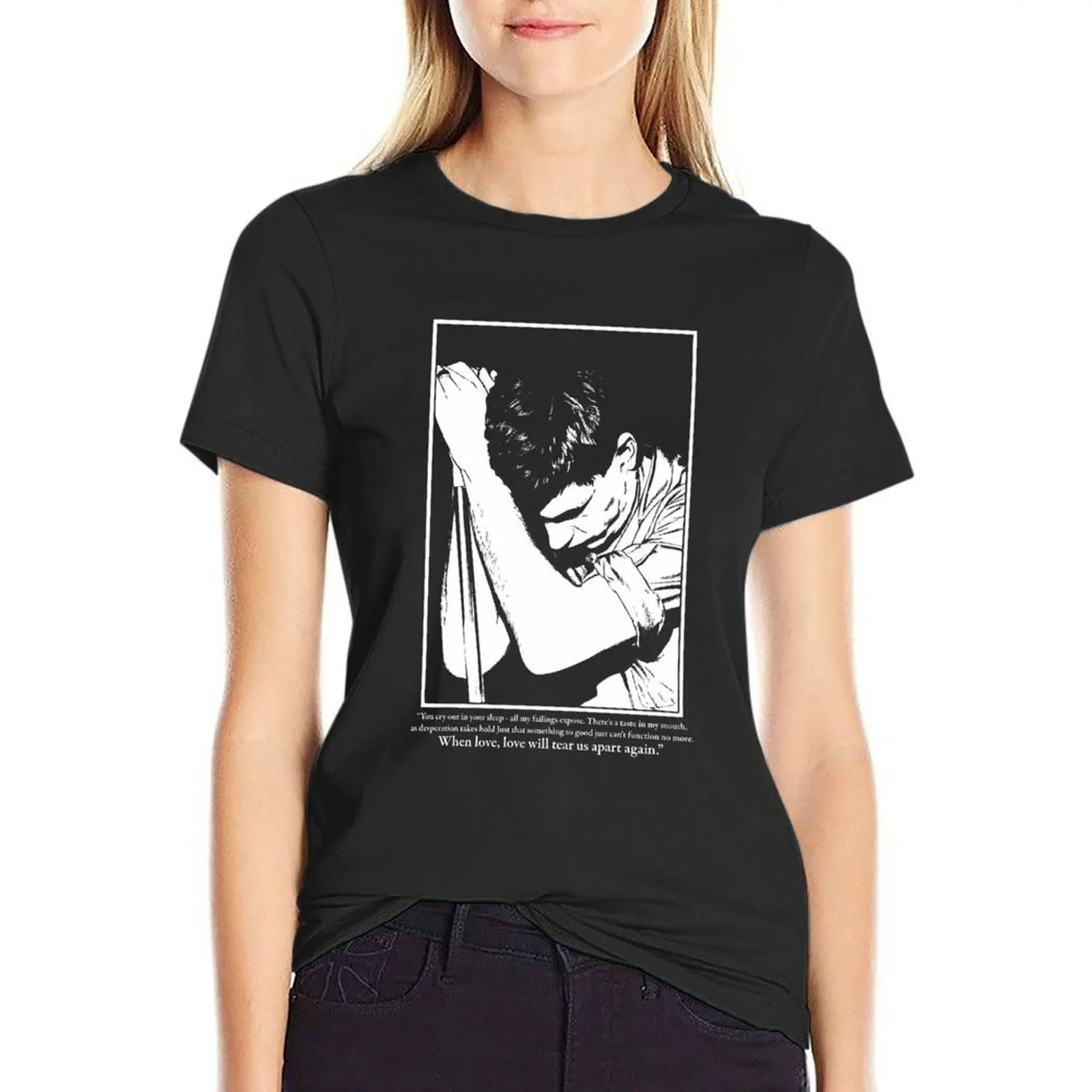 Classic Ian Curtis Retro T-Shirt customizeds Aesthetic clothing cute clothes white t-shirts for Women